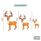 Enchanting Christmas Reindeer Miniature | Set of 4 | Orange White Shades